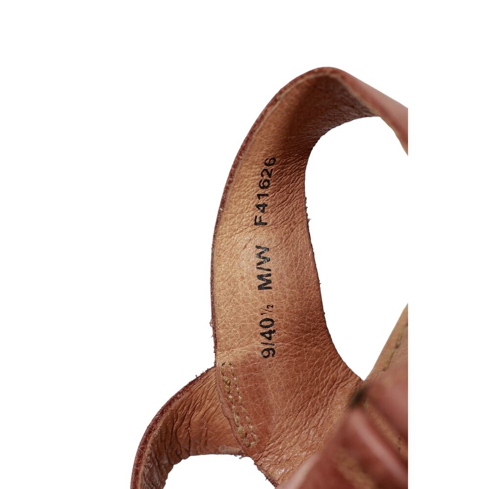 BORN‎ NECTAR RUST NATURAL LEATHER WEDGE SANDALS US 9M EUR 40 - Picture 8 of 8